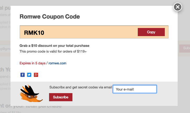 Romwe new user coupon